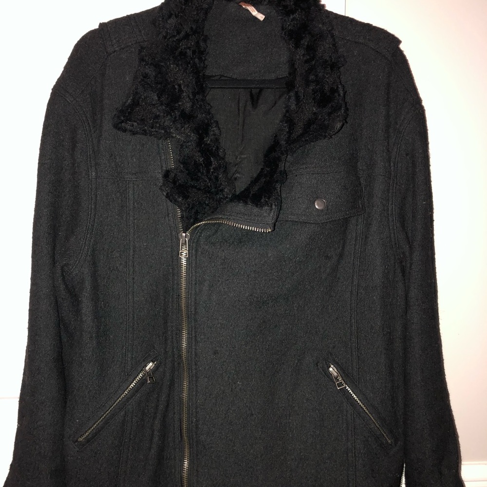 Free People Lined Jacket with Fur Collar